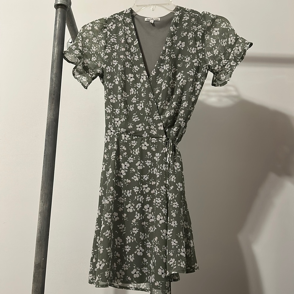 Charlotte Russe Sage Green Wrap Dress in Size XS